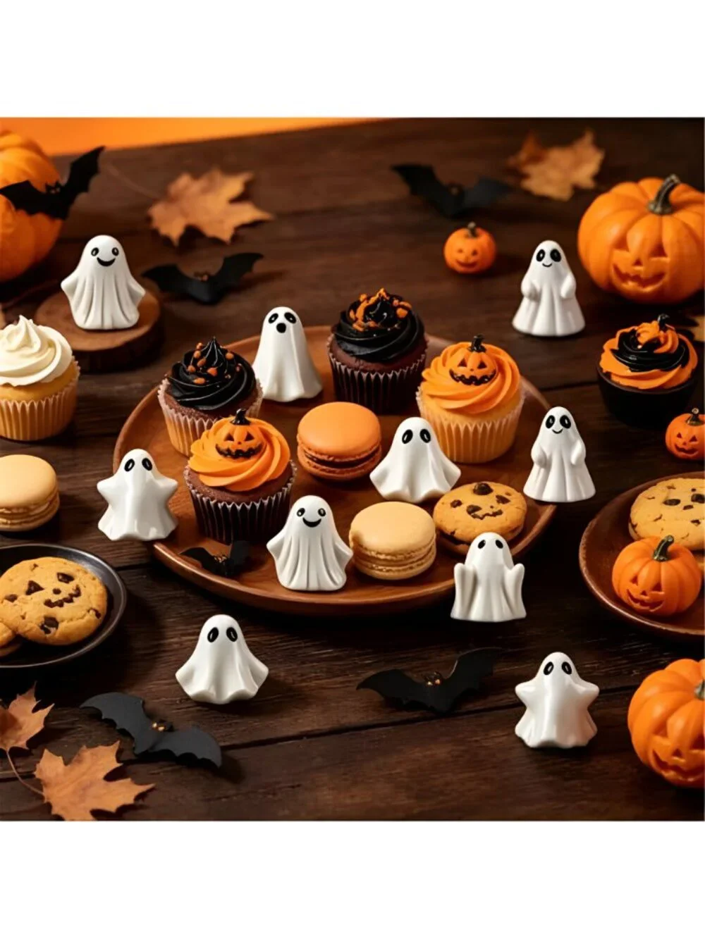 Mini Resin Ghosts Figurines 48PCS Halloween Resin Tiny White Ghost Decorations